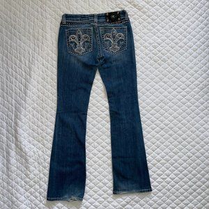 Miss Me Women's 26 Detailed Stitching Rhinestone Boot Cut Jeans